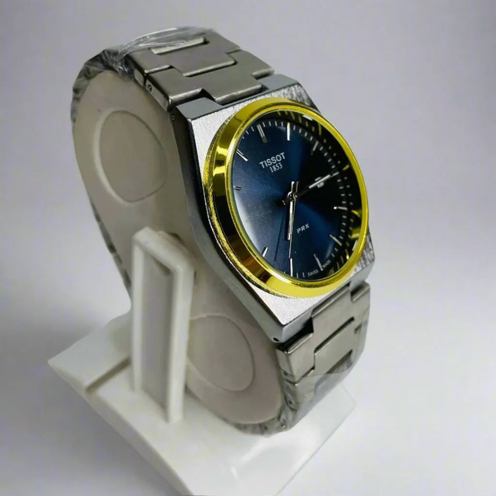 Tissot PRX 35mm – Blue Dial, Gold Bezel
