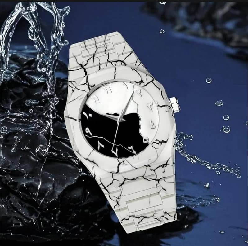 Aura – White Marble Arabic Dial